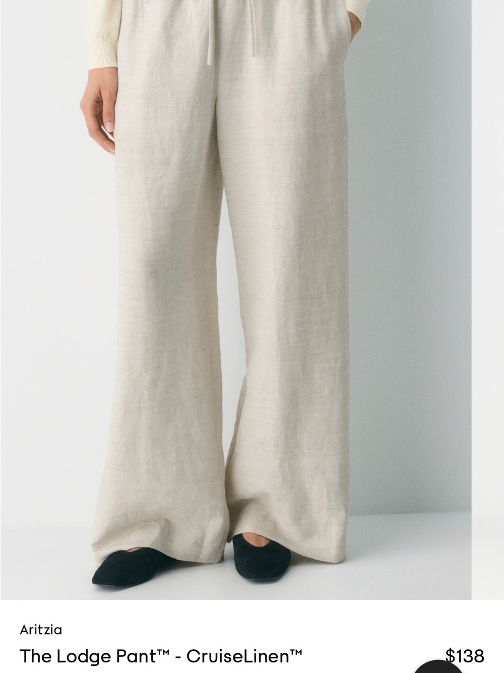 Aritzia lodge pant in cruise linen - Picture 2 of 4